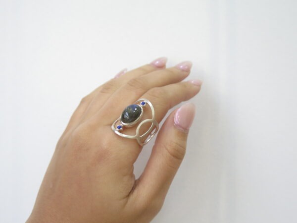 Argent, Labradorite et Lapis-Lazuli