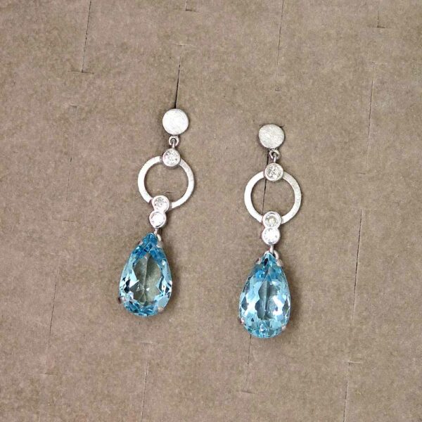 Boucles d'oreilles aigues marines sur mesure