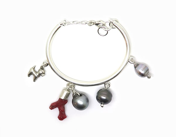 bracelet perles grises sur mesure