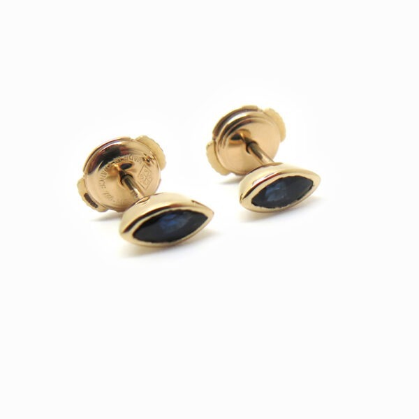 puces d'oreilles saphirs navette