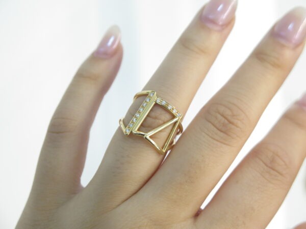 bague en or jaune et diamants