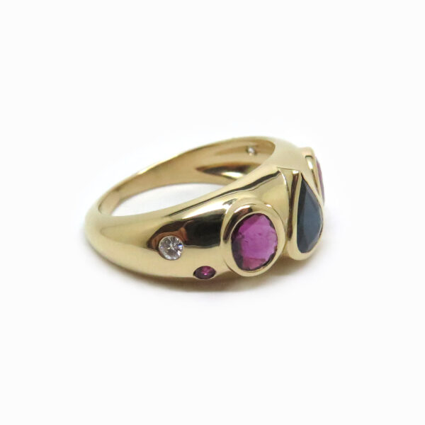 Bague jonc sur mesure sertie de pierres precieuse