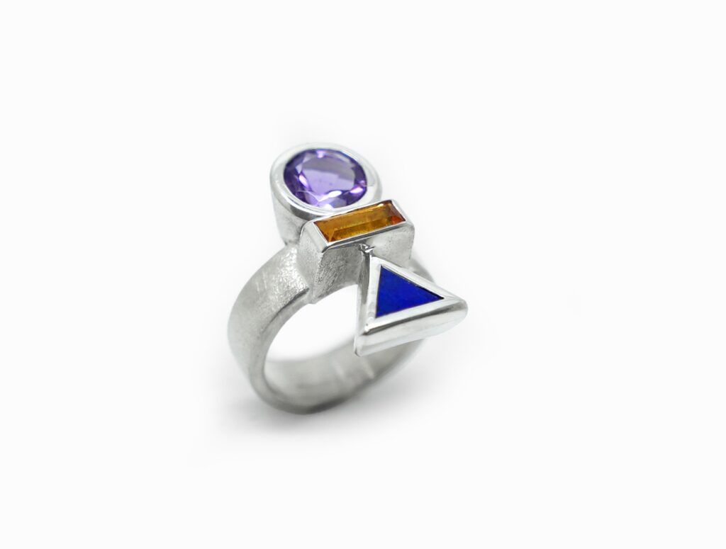 Bague Cairn large en argent massif