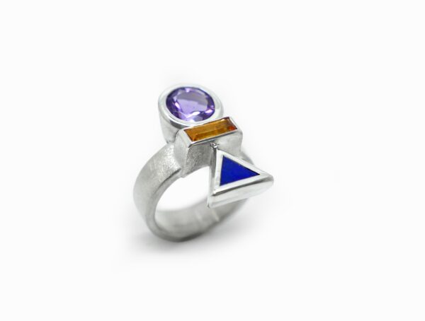 Bague Cairn large en argent massif
