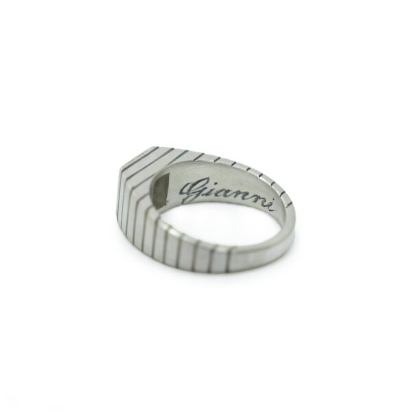 Chevalière homme en quartz fumé sur mesure