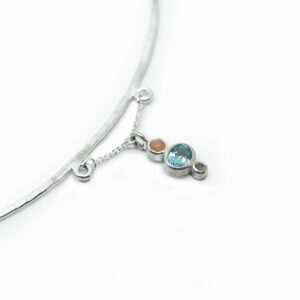 Collier en argent et pierres fines