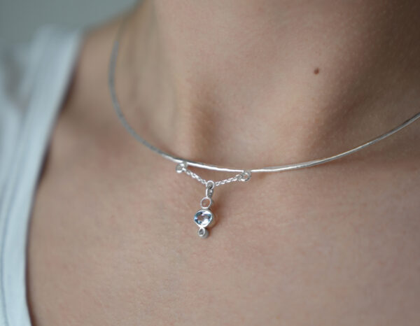 Collier en argent et pierres fines