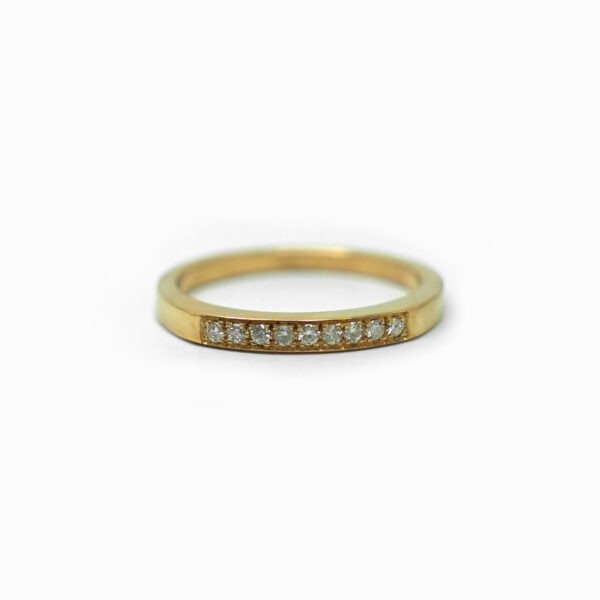 Alliance sur mesure-or rose et diamants