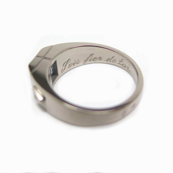 <b>Bague sur mesure </b><br><i>Or blanc et Aigue Marine</i> – Image 2