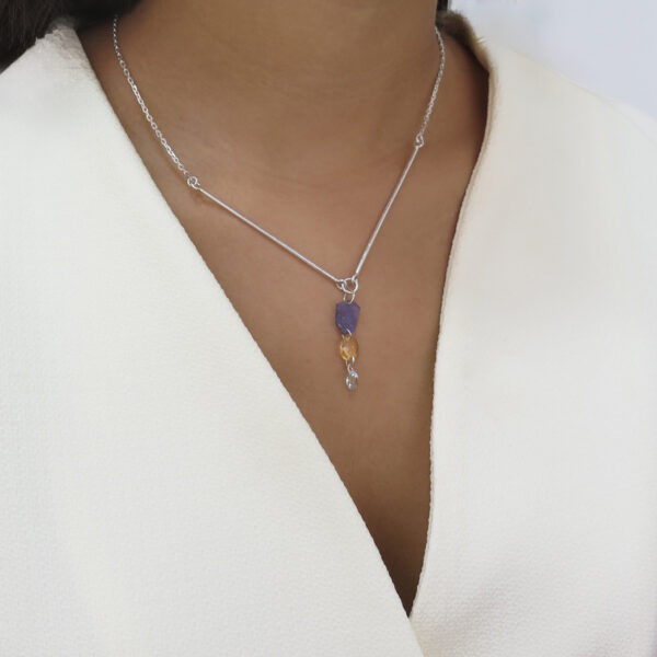 <b>Collier artisanal </b><br><i>Argent et Pierres fines</i> – Image 2