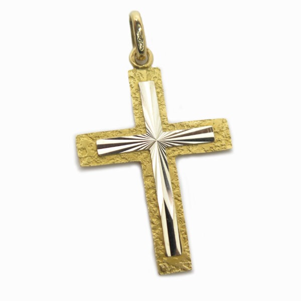 <b>Croix texturée </b><br><i>Or jaune et or blanc</i> – Image 2