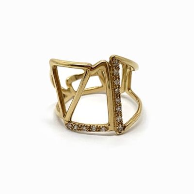 Archi en or jaune et diamants