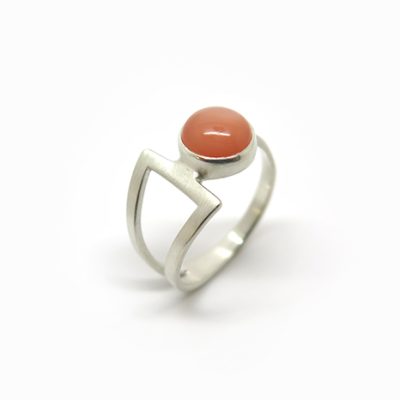 Bague Asymétrique pierre de lune orange