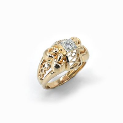 Bague ancienne en or jaune et diamants