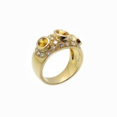 bague boule saphir jaune créatrice