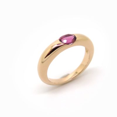 Bague boule en or rose