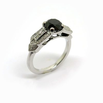 bague diamant noir sur mesure