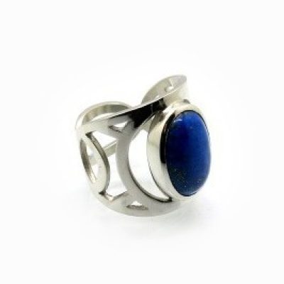 Bague sur mesure pour homme en argent et lapis lazuli