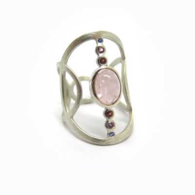 Bague large et ajourée en argent