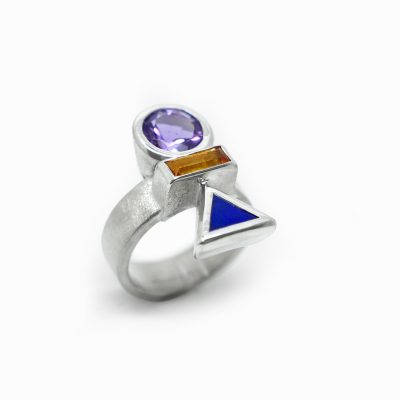 Bague Cairn large en argent massif