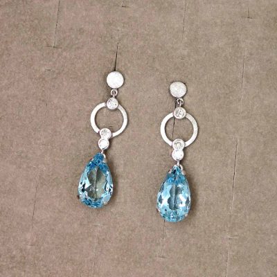 Boucles d'oreilles aigues marines sur mesure