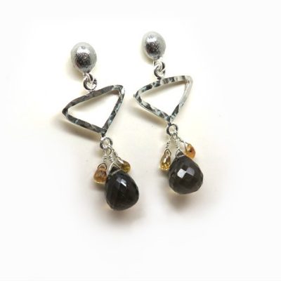 Boucles d'oreilles en argent et pierres fines