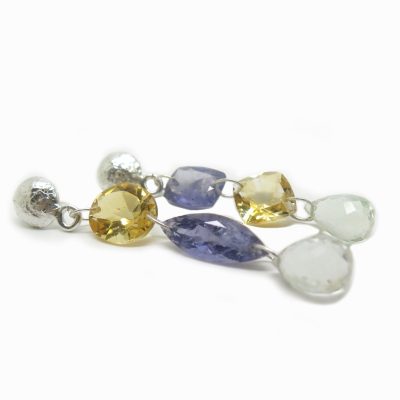 Boucles d'oreilles en citrine cordierite Aigue marine copie
