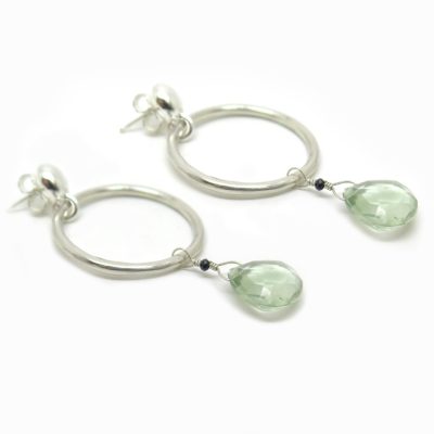 Boucles d'oreilles en pierres de prasiolite copie