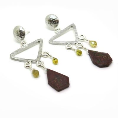 Boucles d'oreilles de createur argent massif