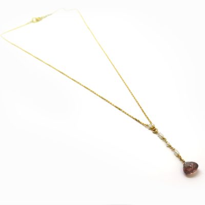 Chapelet or jaune et perles