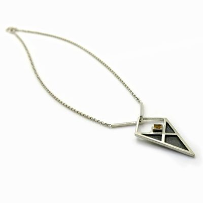 Collier argent et citrine