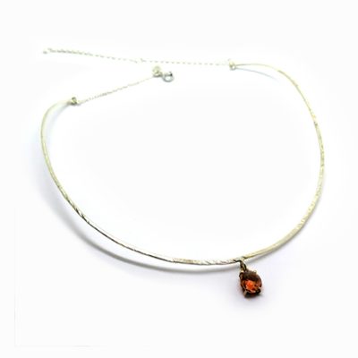 Collier rigide fin en argent