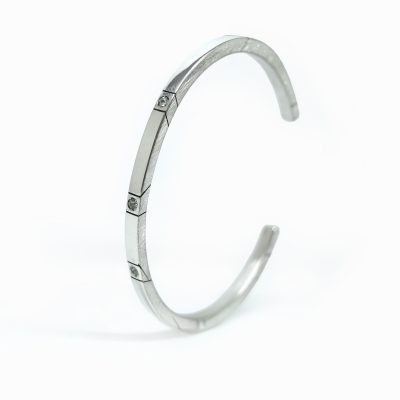 Jonc en argent et aigue marine