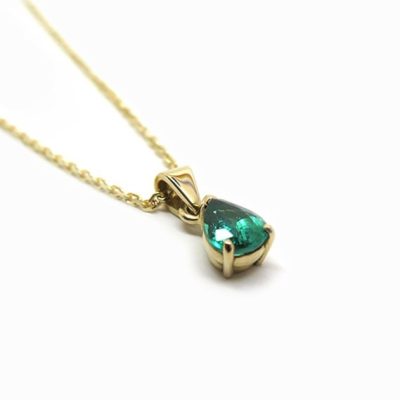 Pendentif goutte emeraude créateur