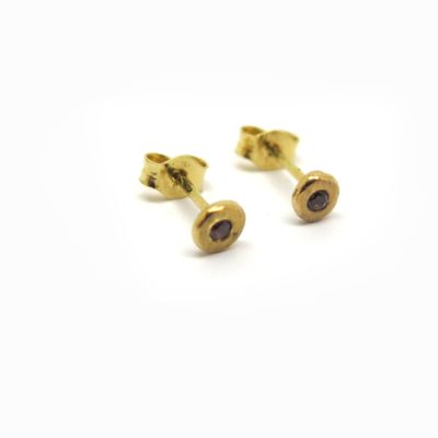 puces d oreilles saphir rose