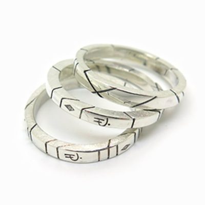 Trois bagues à assembler pour homme