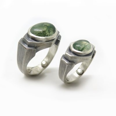 bague duo en agate - mousse