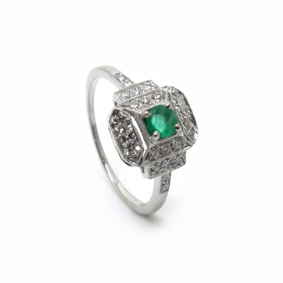 Bague art deco emeraude