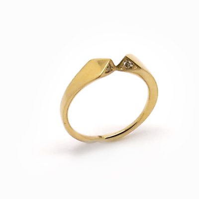 petite bague or jaune et diamants
