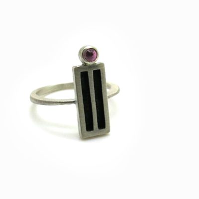 bague rubis et argent