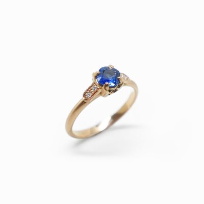 Bague or sur mesure saphir et diamants