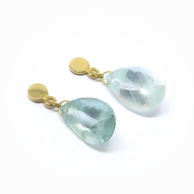 boucles d'oreilles or aigue marine poire