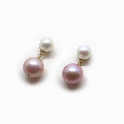 Boucles d'oreilles sur mesure or jaune et perles