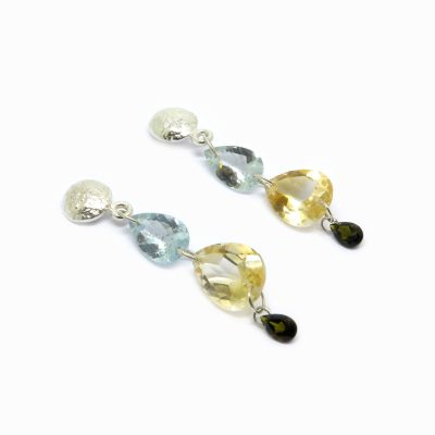 boucles d'oreilles pierre de couleur