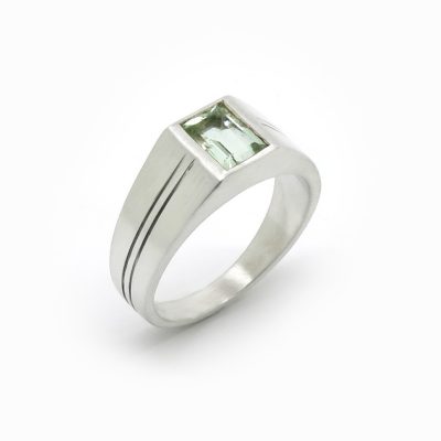 chevalière pierre vert clair