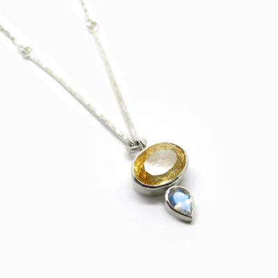 collier pierres couleurs argent