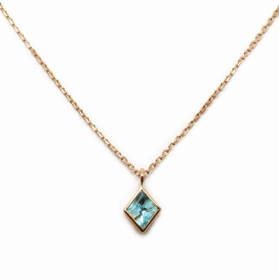 Pendentif aigue marine en or rose