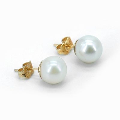 Puces d'oreilles - Or jaune et perles de culture