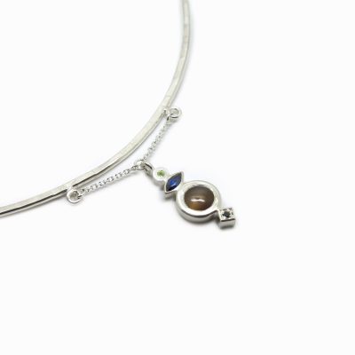 collier rigide argent